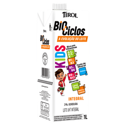 Leite TIROL Biociclos Kids Integral Zero Lactose 1l