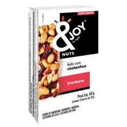 Barra de Nuts &JOY Cranberry sem Glúten 60g