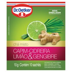 Chá DR OETKER Capim-Cidreira,Limão & Gengibre 10g