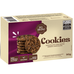 Cookies SEU DIVINO Chocolate com Gotas de Chocolate Vegano Sem Glúten, Sem Lactose 90g