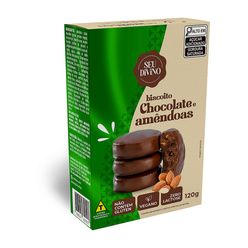 Biscoito SEU DIVINO Amêndoas com Chocolate Vegano Sem Glúten, Sem Lactose, Sem Soja, Sem Ovo 120g