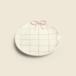 Prato para Lanche Laço Cerâmica 20cm - A\CASA