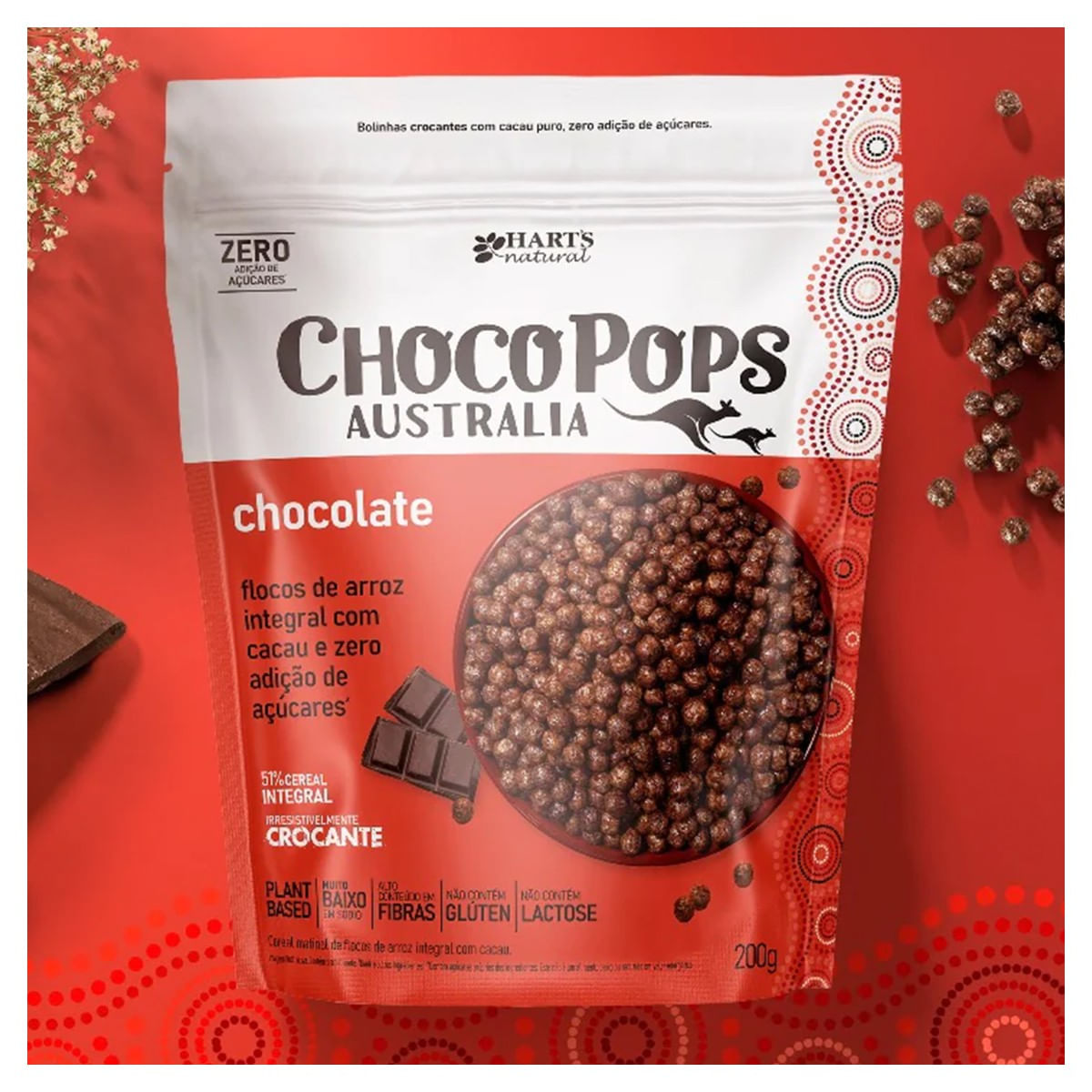 Cereal HART´S Chocopops Chocolate Australia Sem Adição de Açúcares