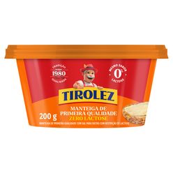 Manteiga TIROLEZ com Sal Zero Lactose 200g