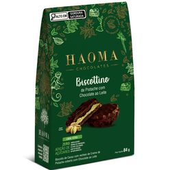 Biscoito HAOMA Biscottino Pistache com Chocolate ao Leite Zero Adição de Açúcares 84g