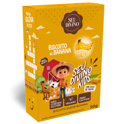Biscoito SEU DIVINO Kids Banana Sem Glúten,Lactose e Vegano 50g