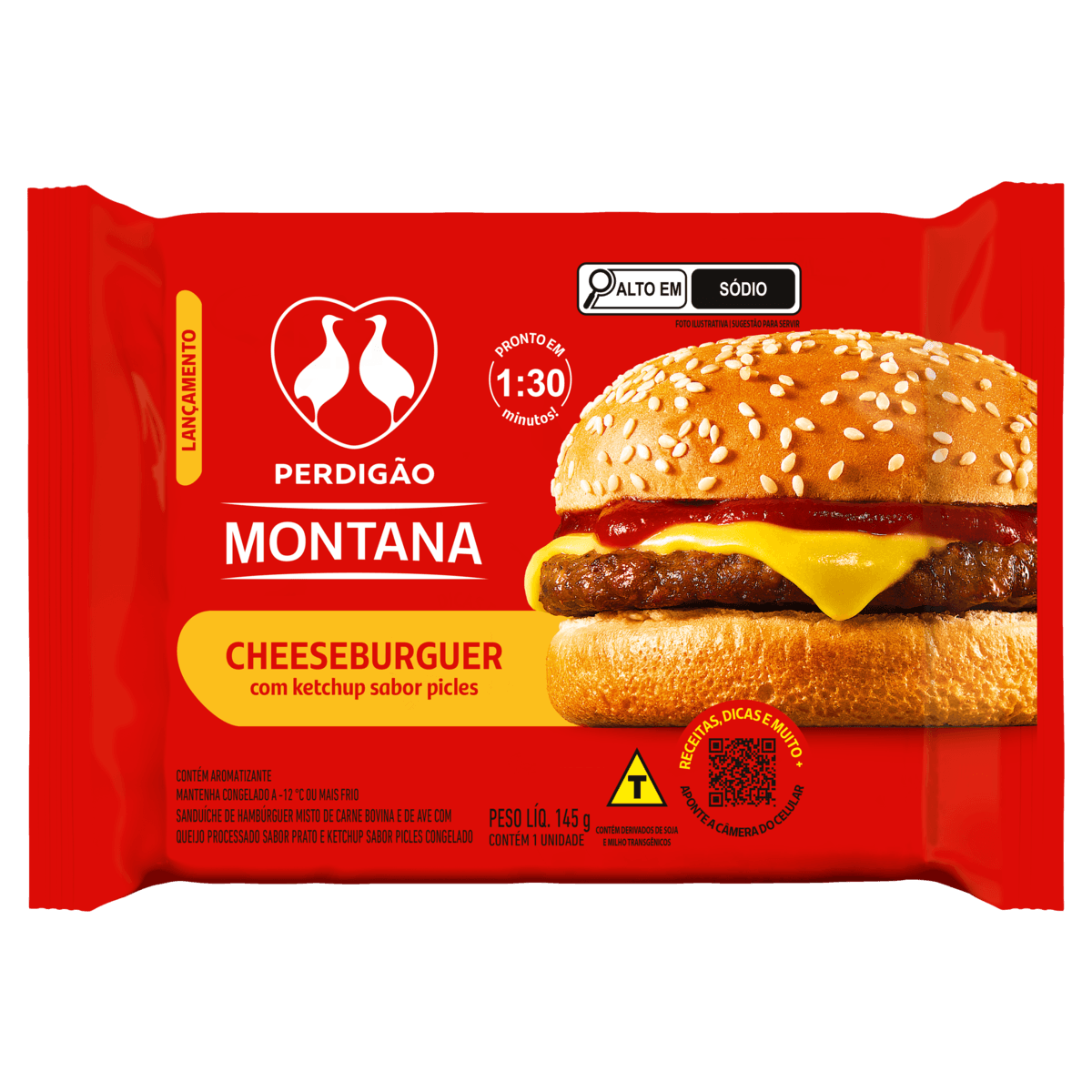 Sanduíche PERDIGÃO Montana Cheeseburguer com Ketchup de Picles ...