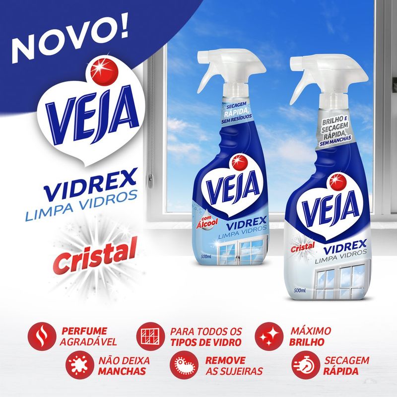 7891035800276 - Veja Vidrex Cristal Limpador para vidros Pulverizador 500ml com 30% de desconto - 2.jpg