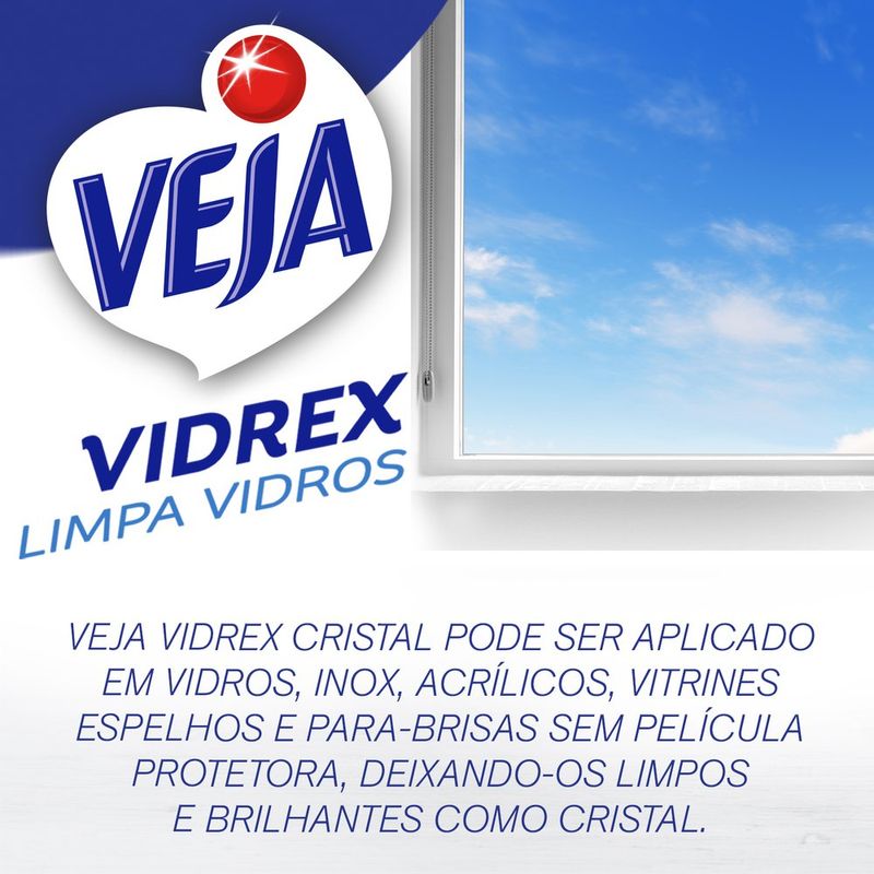7891035800276 - Veja Vidrex Cristal Limpador para vidros Pulverizador 500ml com 30% de desconto - 6.jpg