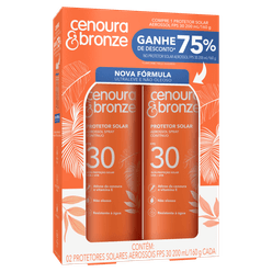 Protetor Solar CENOURA & BRONZE Fps30 com 2 200ml cada Ganhe de Desconto 75%