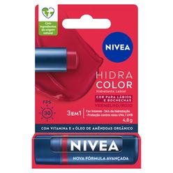 Protetor Labial NIVEA Hidra Color Vermelho FPS 30 4.8g