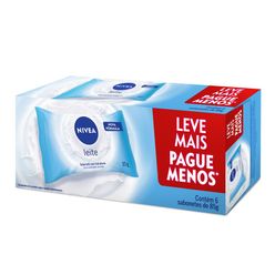 NIVEA Sabonete em Barra Hidratante Leite Promo 6 uni 85g