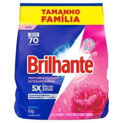 Lava Roupa BRILHANTE Perfume e Cuidado Extraordinário 4kg Tamanho Família
