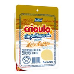 Queijo Mussarela CRIOULO Zero Latose Fatiado 150g