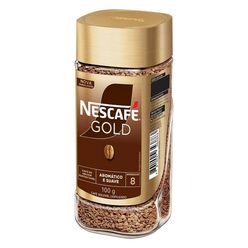 Café solúvel NESCAFÉ Gold Vidro Liofilizado 100g intensidade 8