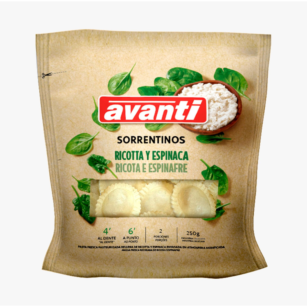 Sorrentino AVANTI Ricota e Espinafre Resfriado 250g