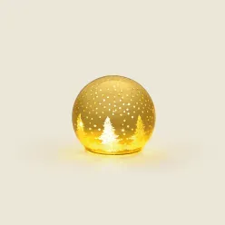 Luminária Globo Vidro Gold 10cm à Pilha - A\CASA