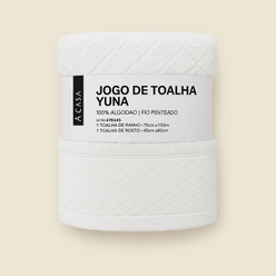 Jogo de Toalha Yuna com 2 Peças Algodão Branco - A\CASA