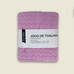 Jogo de Toalha Midelt com 2 Peças Algodão Rosa - A\CASA