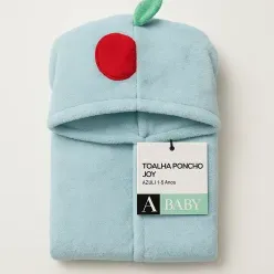 Toalha Capuz Joy Algodão Azul 90x80cm - A\BABY