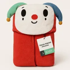 Toalha Poncho Arlequim Algodão 90x80cm - A\BABY