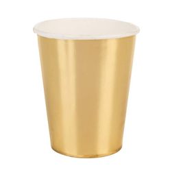 Copo Liso SILVER FESTAS Dourado com 10 unidades