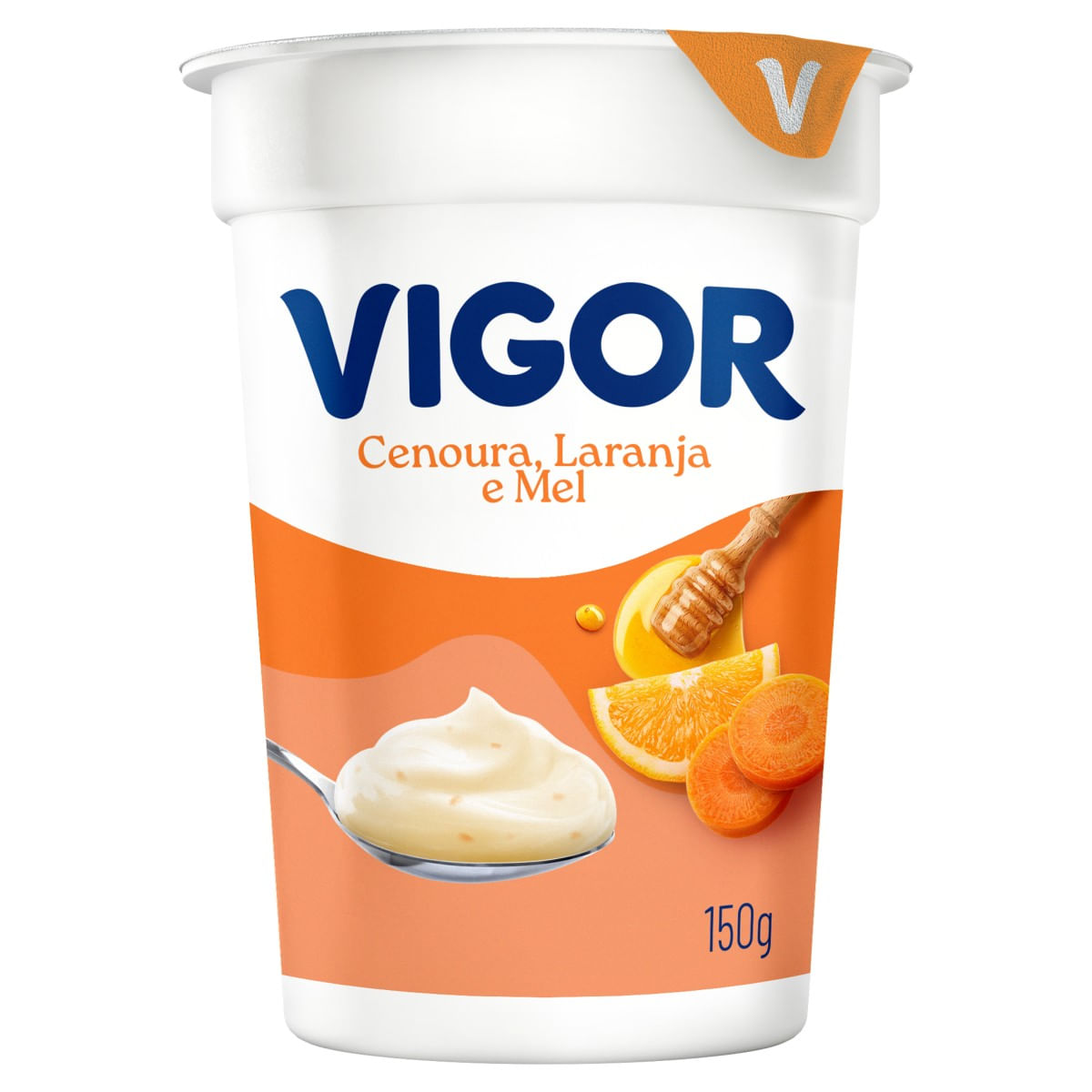 Iogurte Integral Cenoura, Laranja e Mel VIGOR Copo 150g