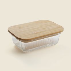 Pote Canelado A\CASA Bambu Borossilicato 370ml