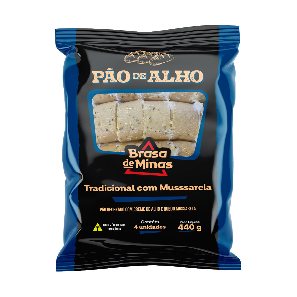 Pão de Alho BRASA DE MINAS Tradicional com Mussarela 440g