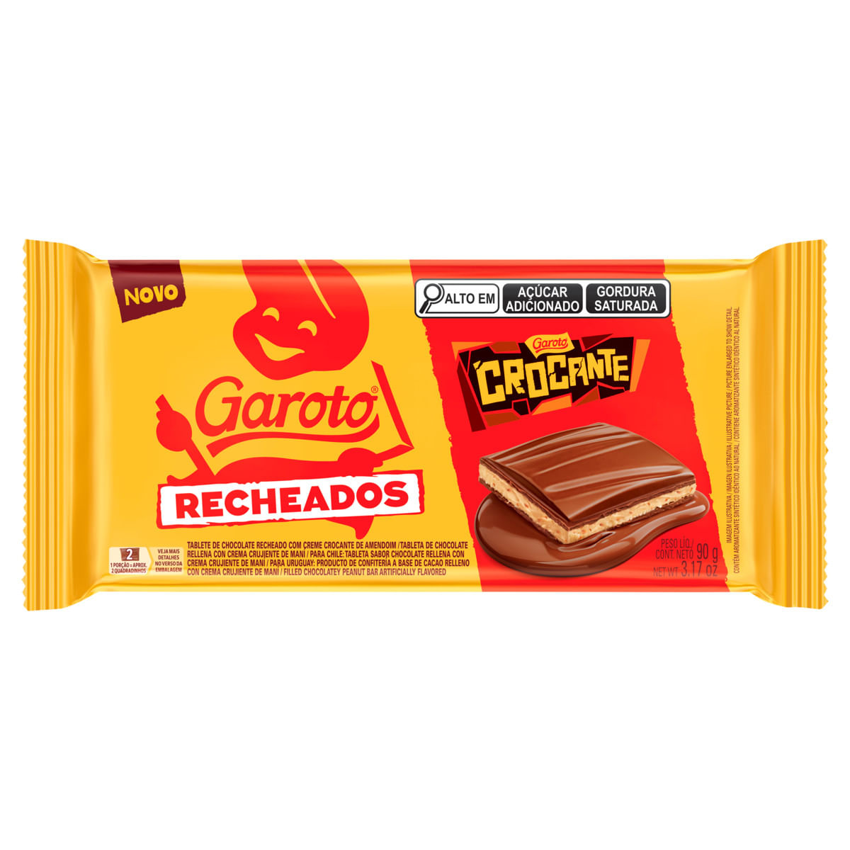 Chocolate GAROTO Recheados Crocante 90g