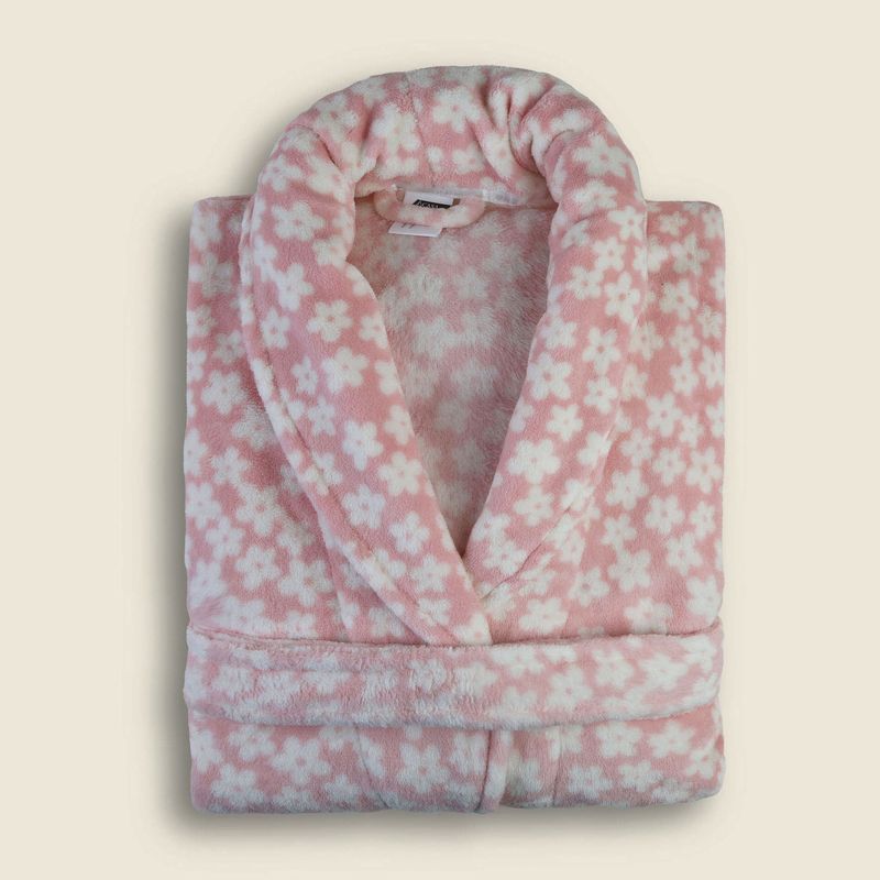 Roupão Flower Microfibra Rosa - A\CASA-1774895873478