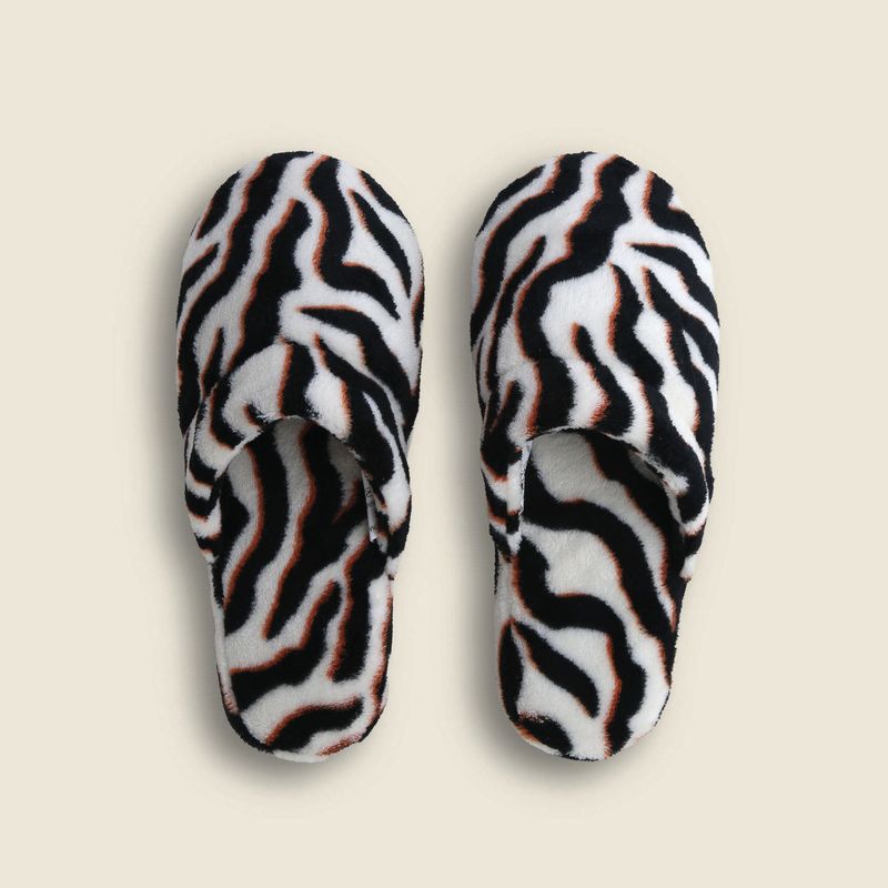 Pantufa Zebra Microfibra Preto e Branco - A\CASA-1774896007636