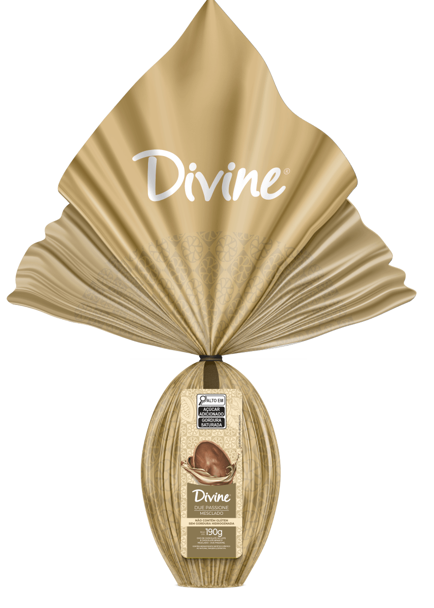 Ovo de Páscoa DIVINE Due Passione Mesclado sem Glúten 190g
