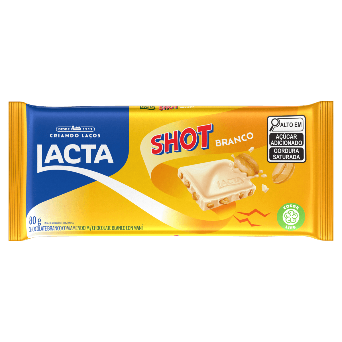 Chocolate LACTA Shot Branco 80g